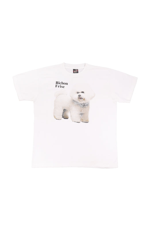 Vintage Bichon Frise White Graphic Tee