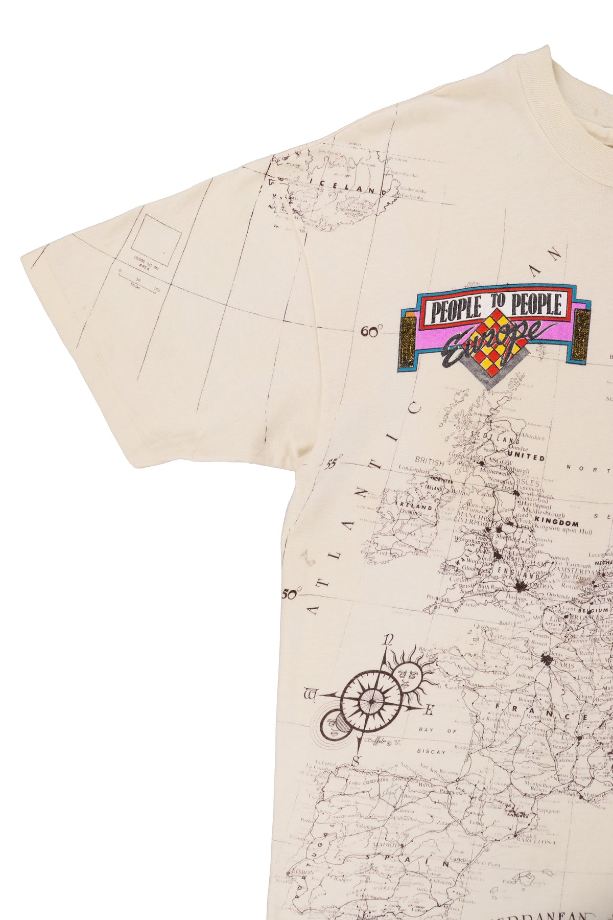 90's People to People Europe Map All Over Print Tee