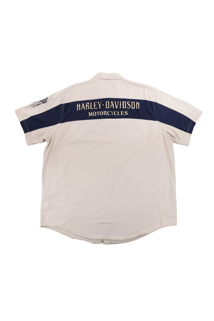 Harley Davidson Biege Navy Short Shirt