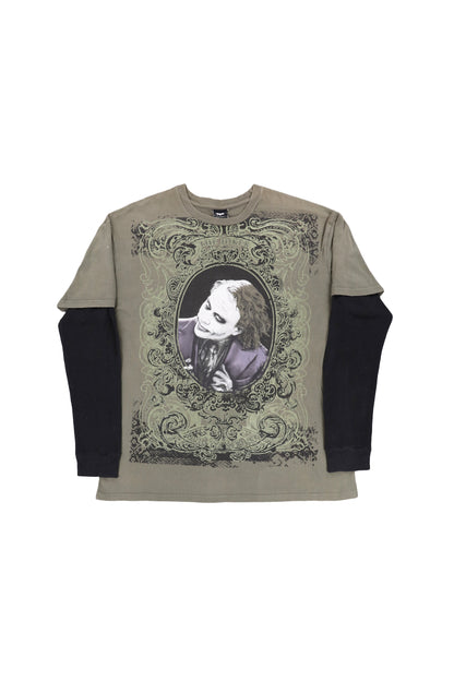 2009 DC Comics The Dark Knight "The Joker" Graphic Long Sleeve Thermo Tee