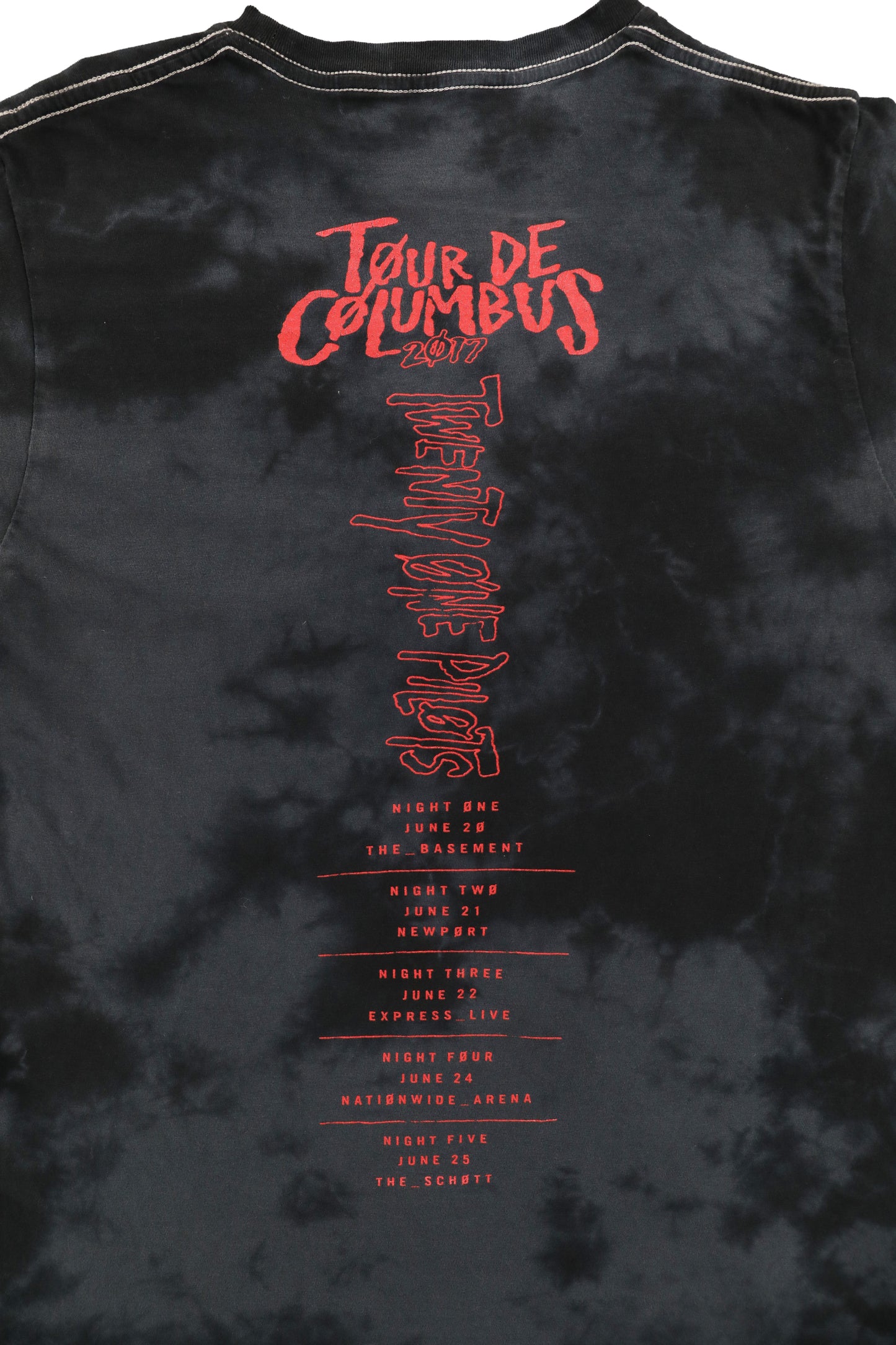 2017 Twenty One Pilots Tour De Columbus Tie-dye Concert Tee
