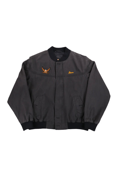 Vintage Black Eagle Patch Bomber Jacket