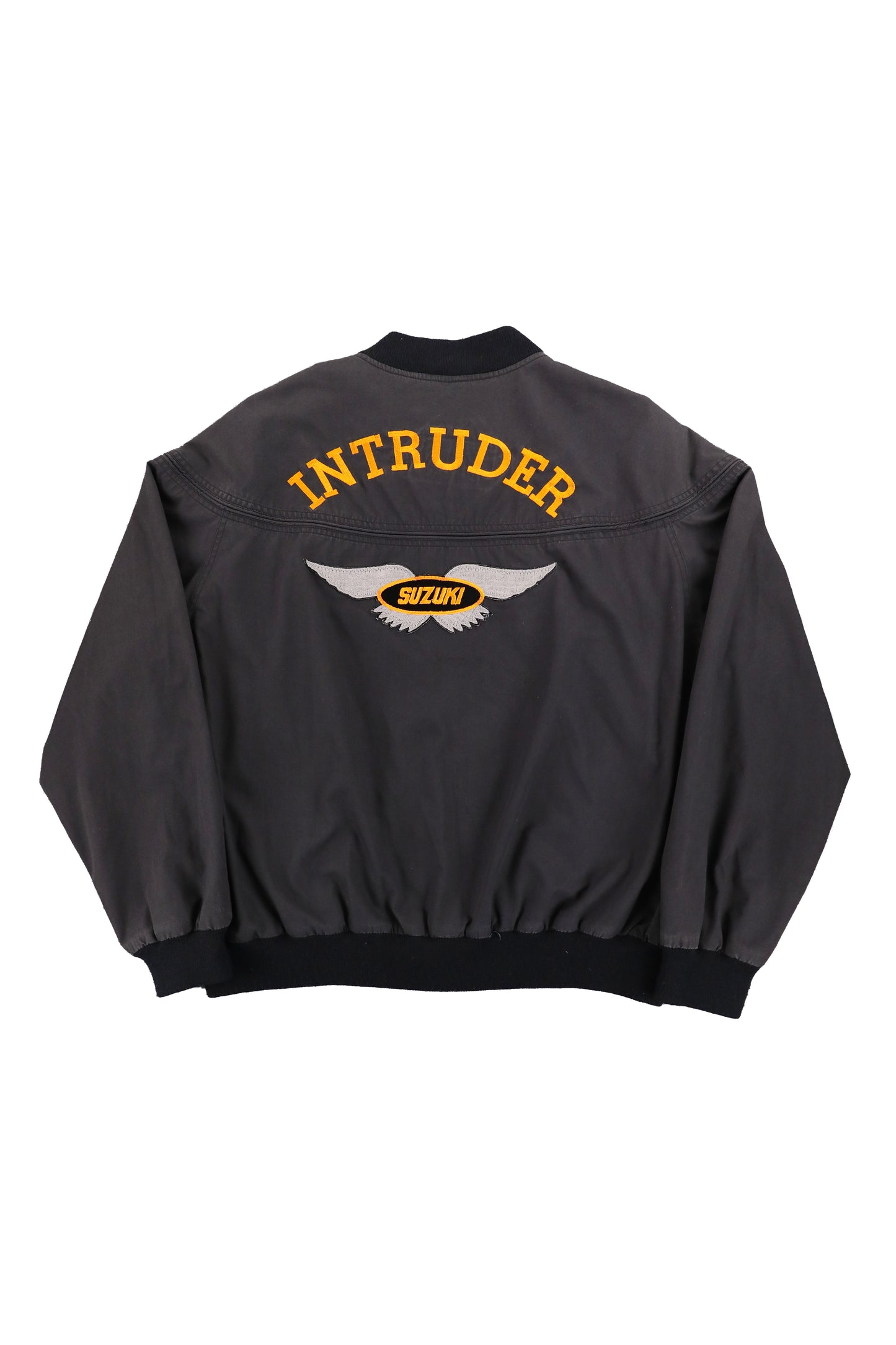 Vintage Black Eagle Patch Bomber Jacket