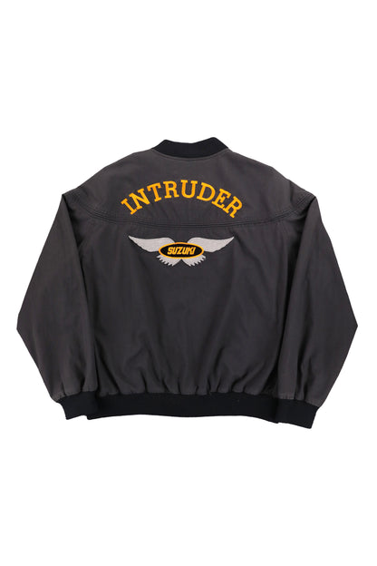 Vintage Black Eagle Patch Bomber Jacket