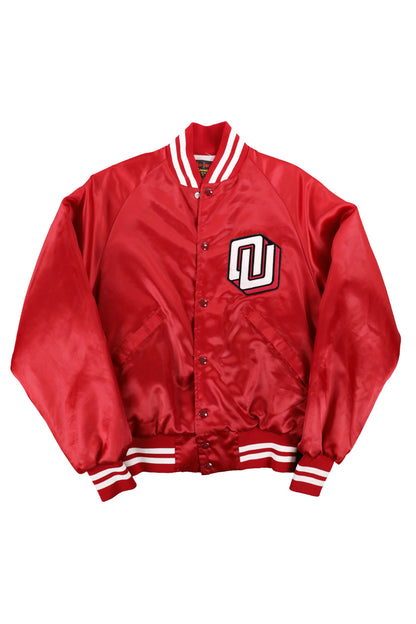 Oklahoma Sooners Red Satin Bomber Jacket