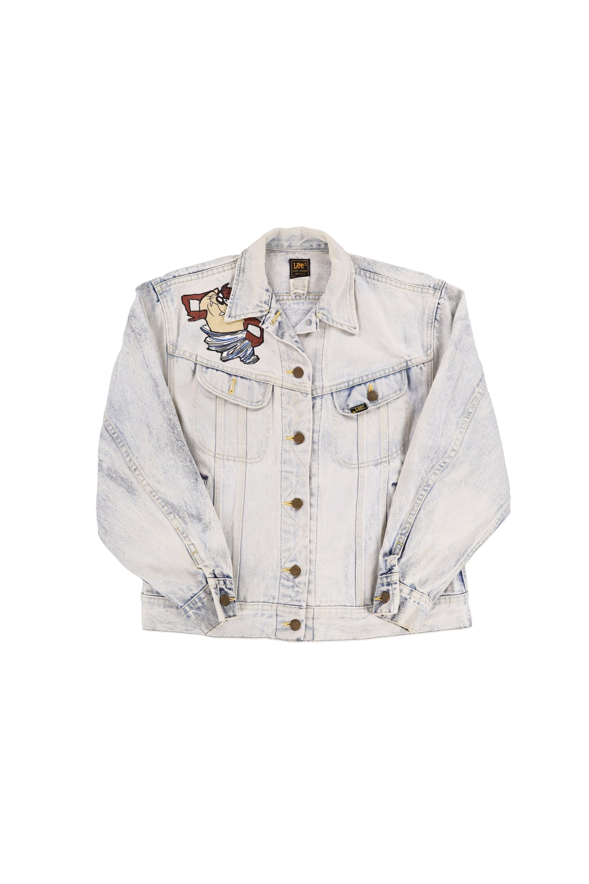 Vintage Lee x Looney Tunes Taz Light-acid-wash Denim Jacket
