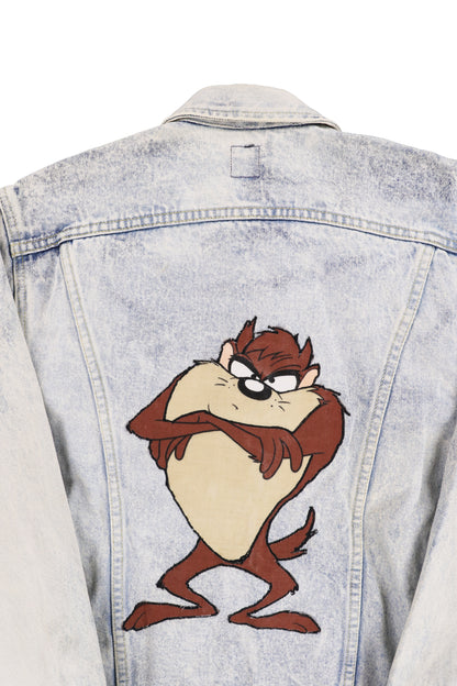Vintage Lee x Looney Tunes Taz Light-acid-wash Denim Jacket