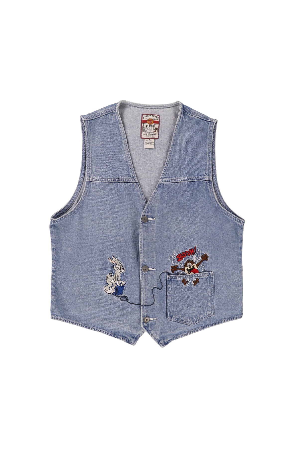 90's Looney Tunes "Class Wear" Denim Vest