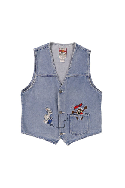 90's Looney Tunes "Class Wear" Denim Vest