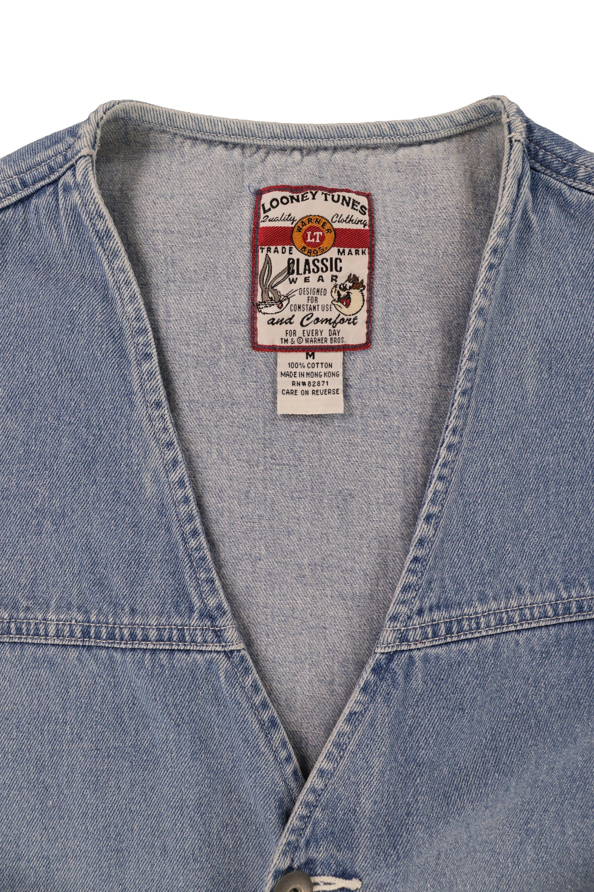 90's Looney Tunes "Class Wear" Denim Vest