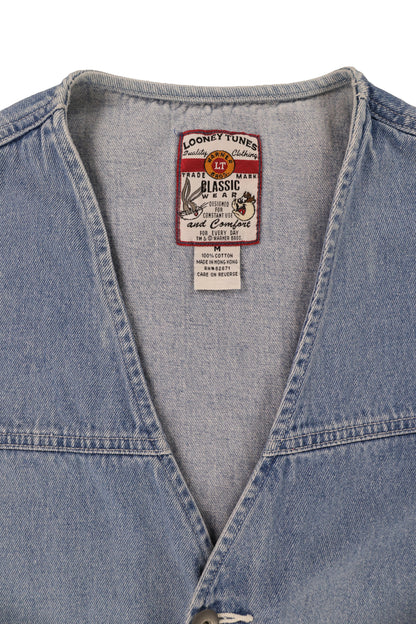 90's Looney Tunes "Class Wear" Denim Vest