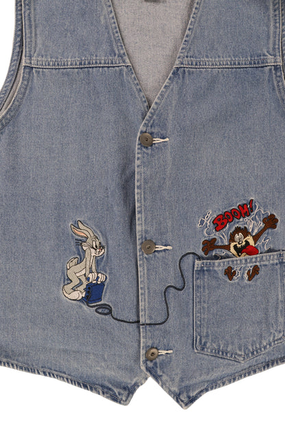 90's Looney Tunes "Class Wear" Denim Vest