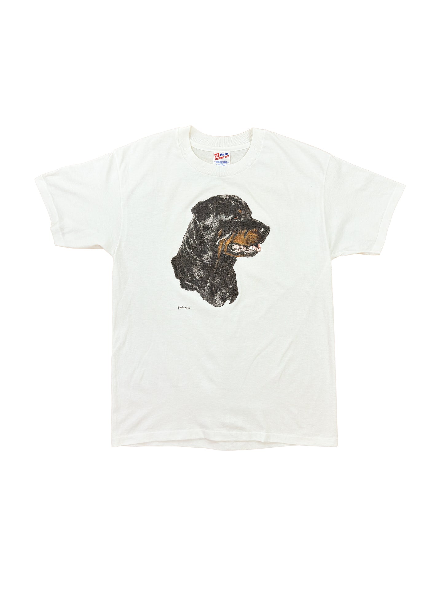 90's Rottweiler Dog White Graphic Tee
