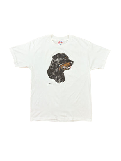 90's Rottweiler Dog White Graphic Tee