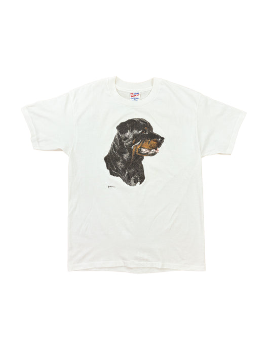 90's Rottweiler Dog White Graphic Tee