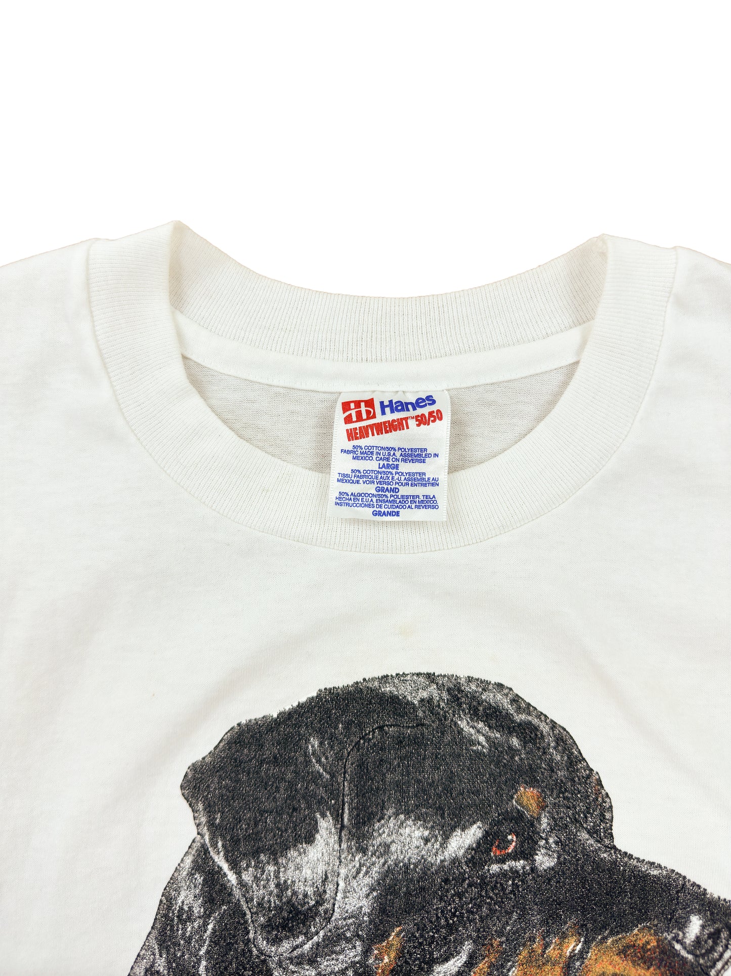 90's Rottweiler Dog White Graphic Tee