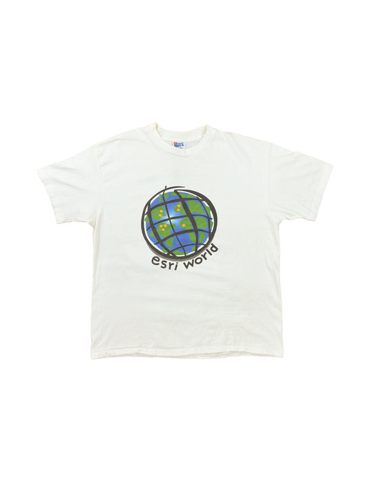 90's Esri World White Graphic Tee