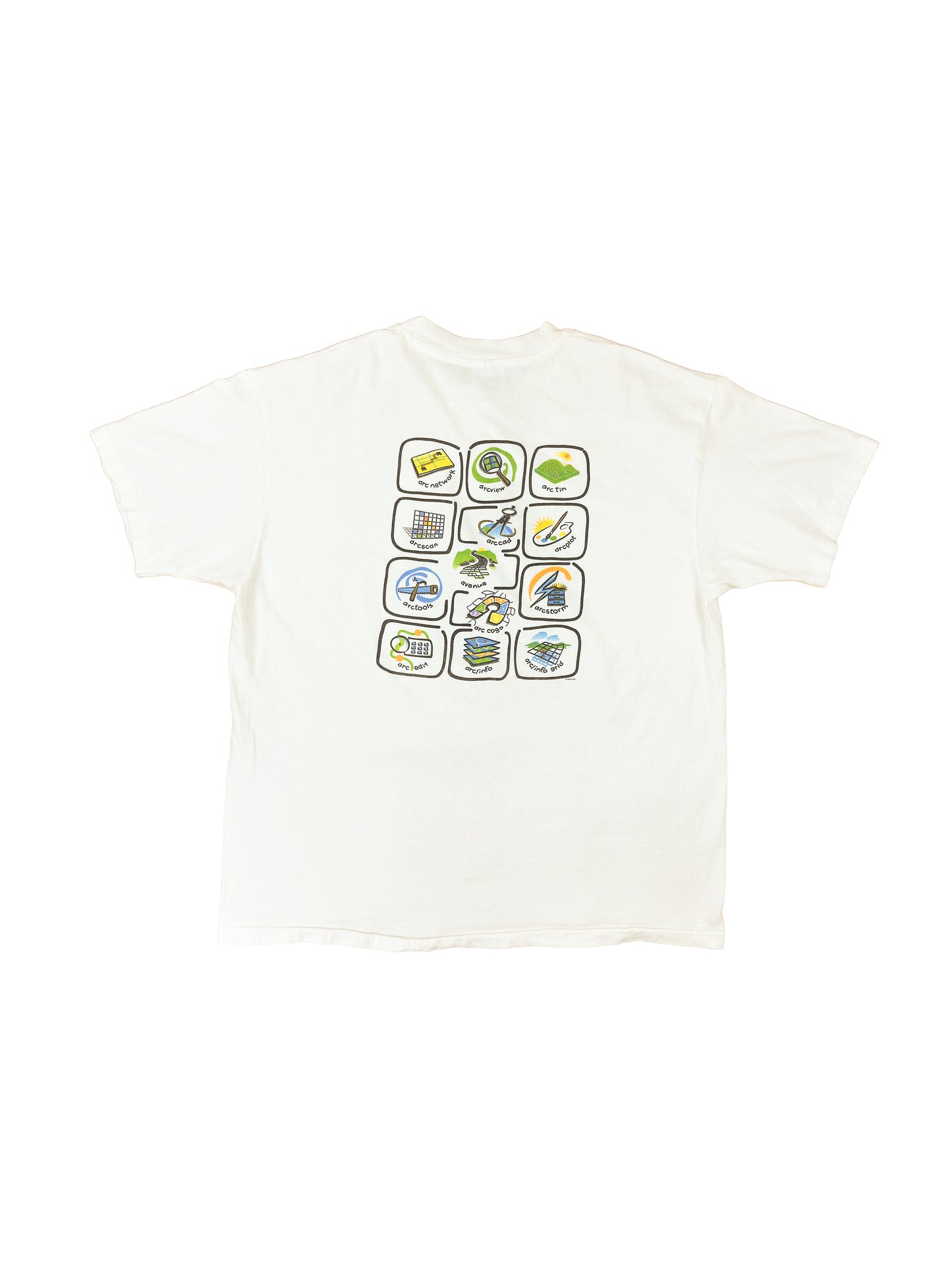 90's Esri World White Graphic Tee