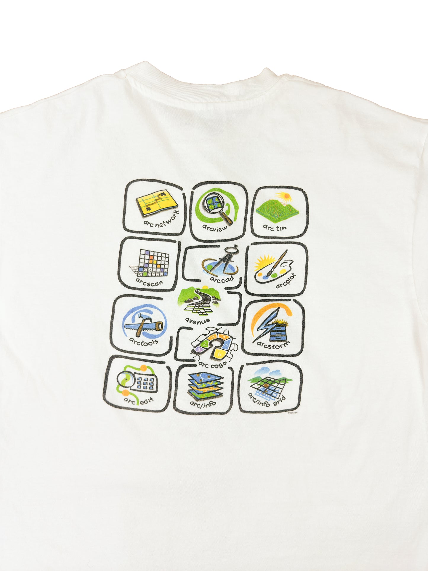 90's Esri World White Graphic Tee