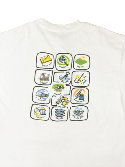 90's Esri World White Graphic Tee