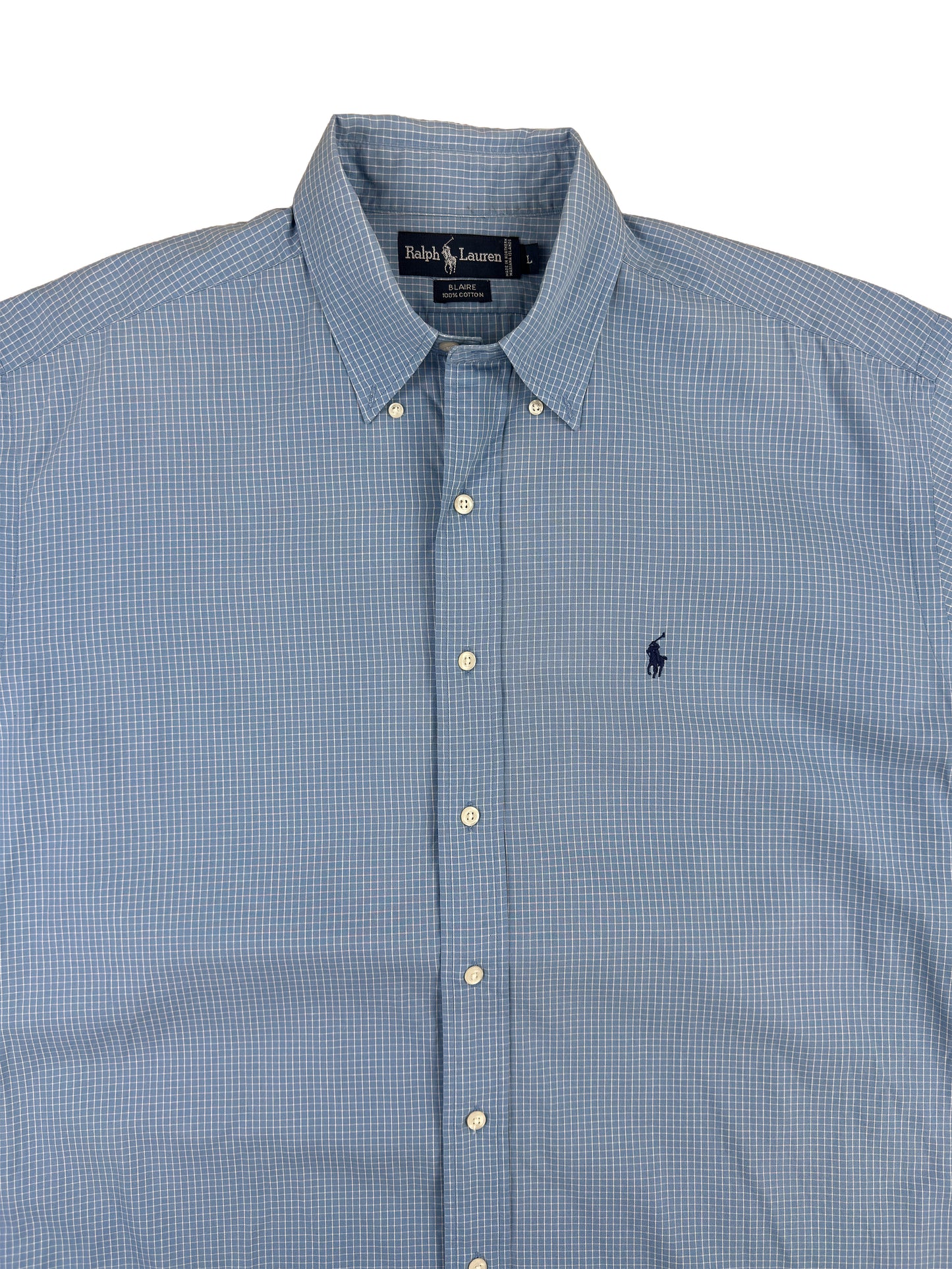 Polo Ralph Lauren Blue Micro-check Short Sleeve Shirt