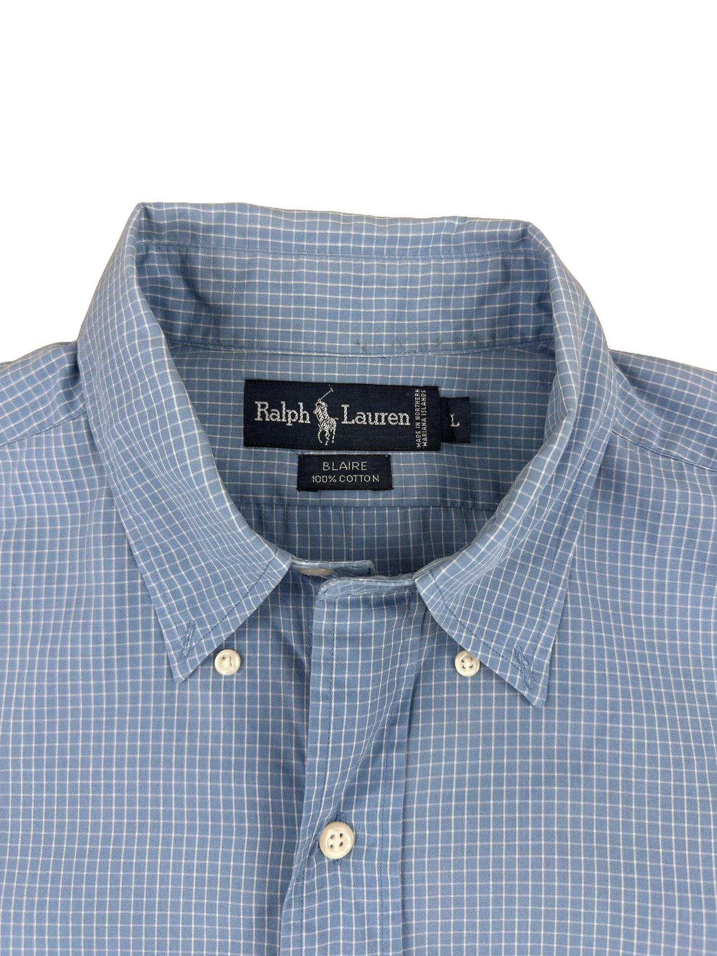 Polo Ralph Lauren Blue Micro-check Short Sleeve Shirt