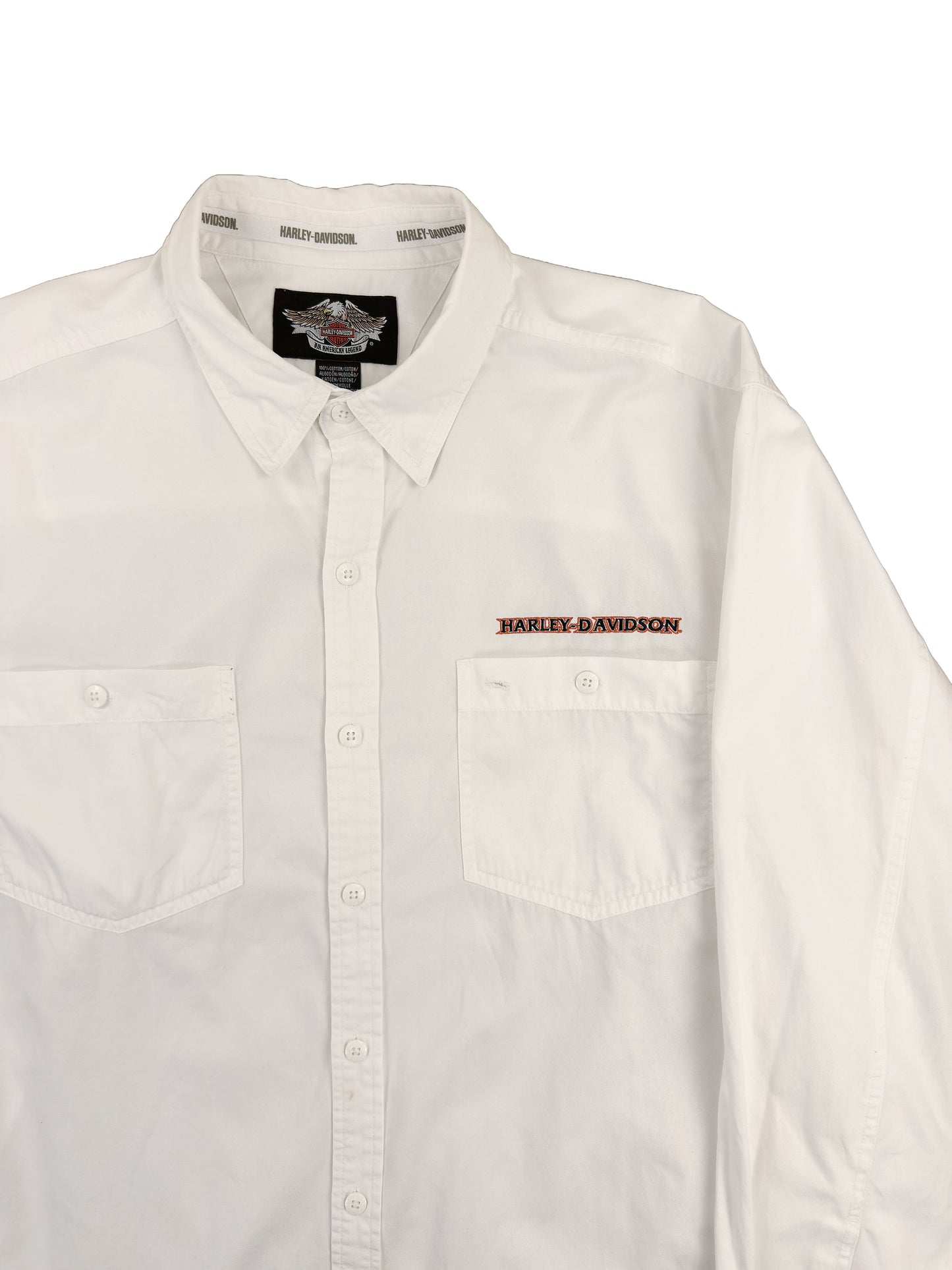Harley Davidson Motorcycles White Long Sleeve Shirt