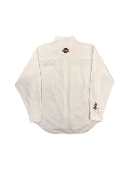 Harley Davidson Motorcycles White Long Sleeve Shirt