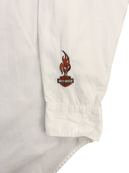 Harley Davidson Motorcycles White Long Sleeve Shirt