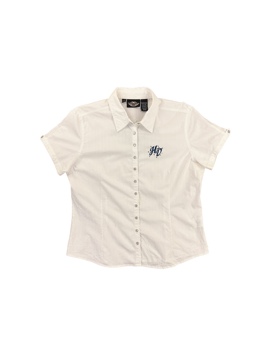 Harley Davidson Motorcycles White Short Sleeve Shirt