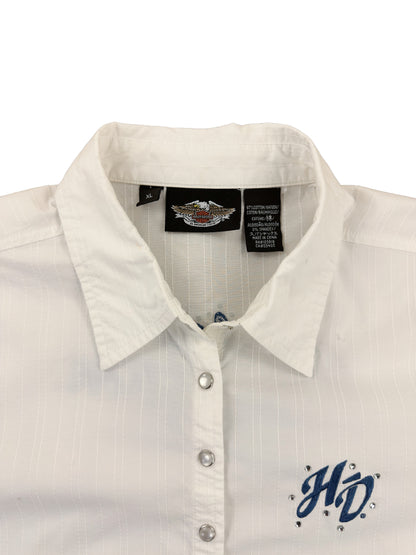 Harley Davidson Motorcycles White Short Sleeve Shirt