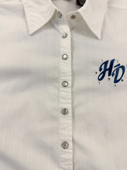 Harley Davidson Motorcycles White Short Sleeve Shirt
