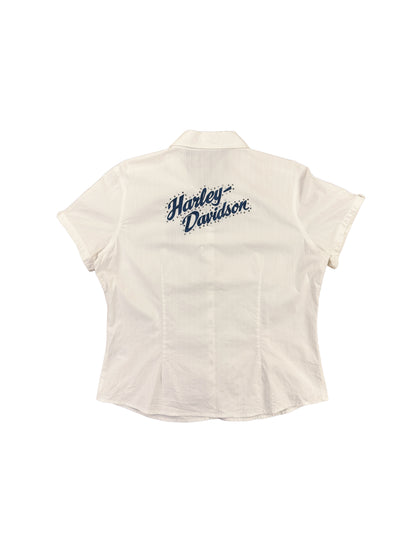 Harley Davidson Motorcycles White Short Sleeve Shirt