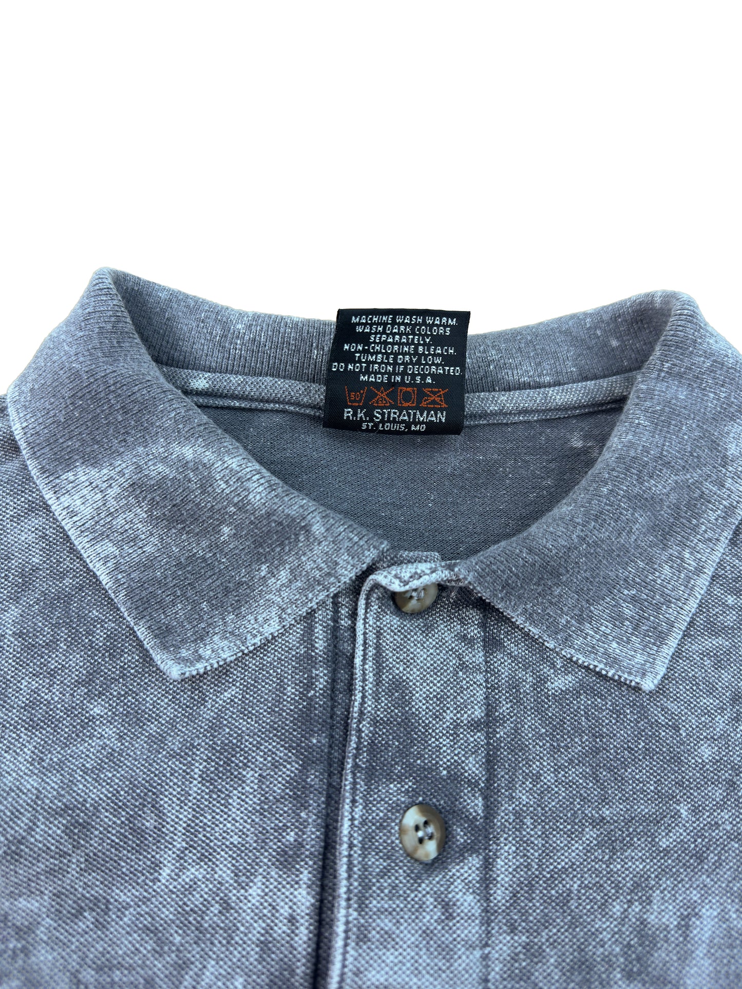 Harley Davidson Motorcycles Acid-Washed Gray Polo Shirt