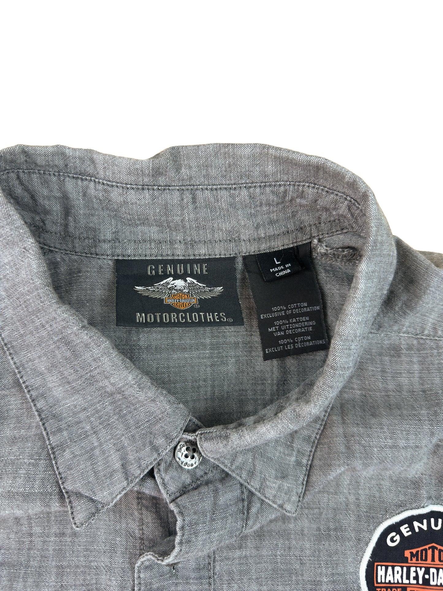 Harley Davidson Motorcycles Gray Short Sleeve Shirt
